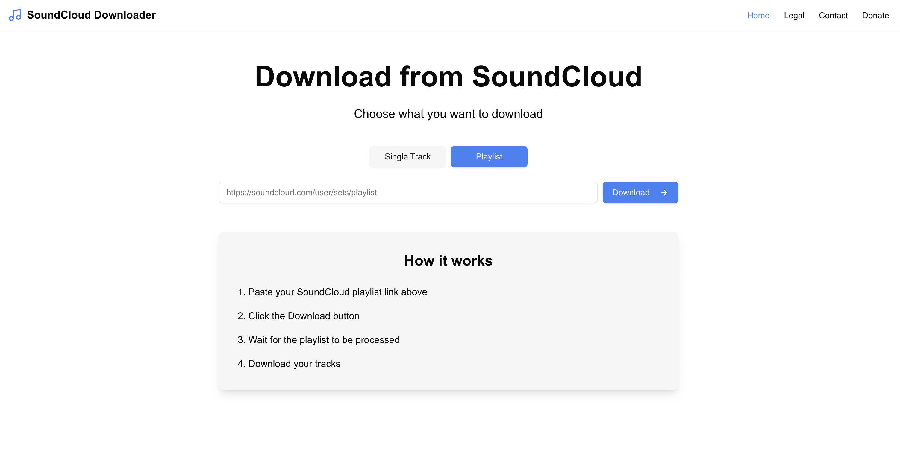 Soundcloud Downloader web applicatie voor het downloaden van muziek playlists